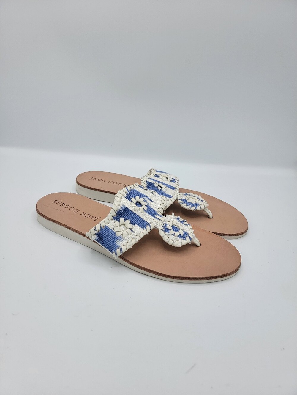 Jack Rogers Women's Blue And White Nautical Sandals - Picture 4 of 8